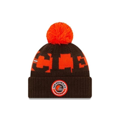 Cleveland Browns Gorra | New Era NFL Cold Weather Sport Knit Beanie Mexico - Marrom